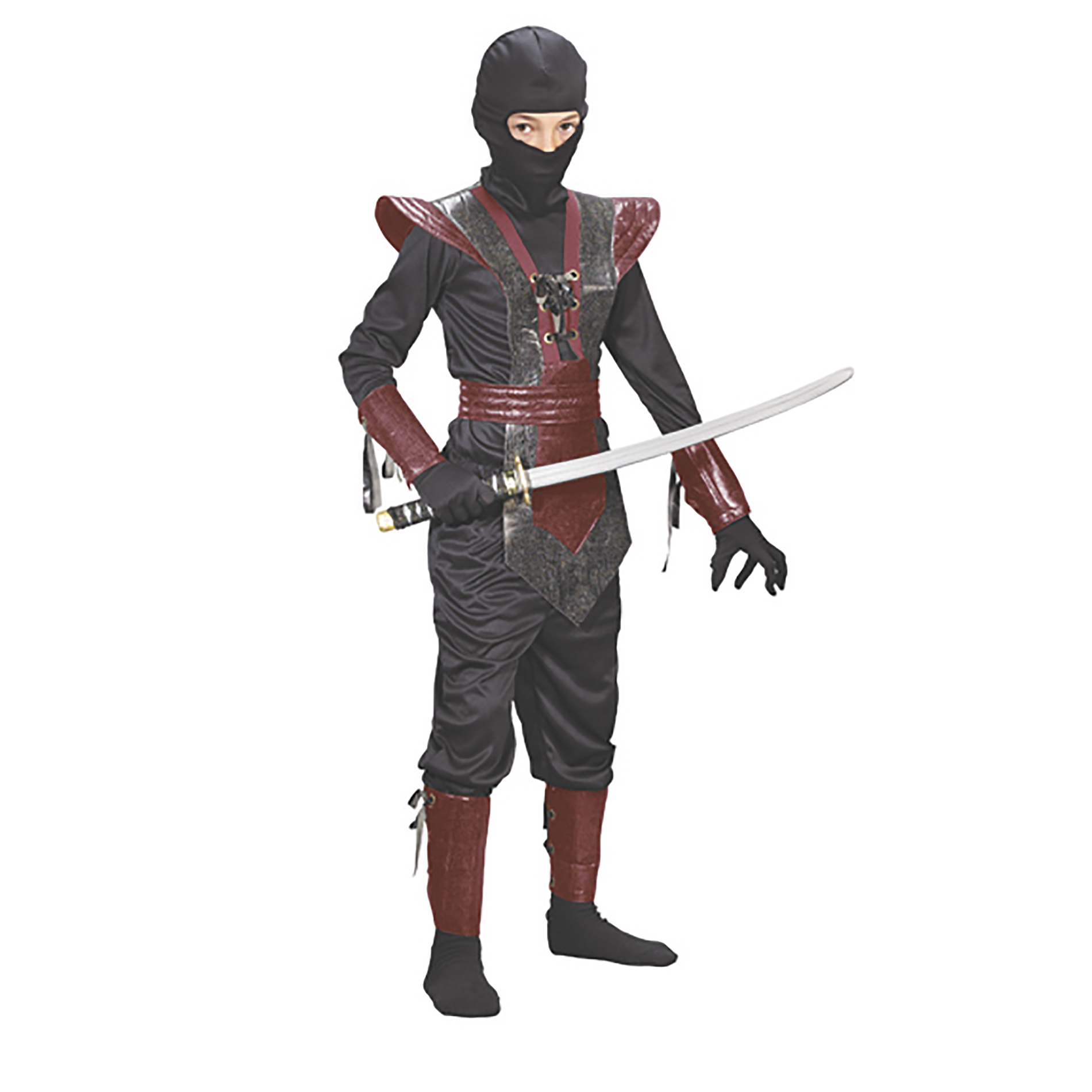 Totally Ghoul Red Leather Ninja Fighter Halloween Costume
