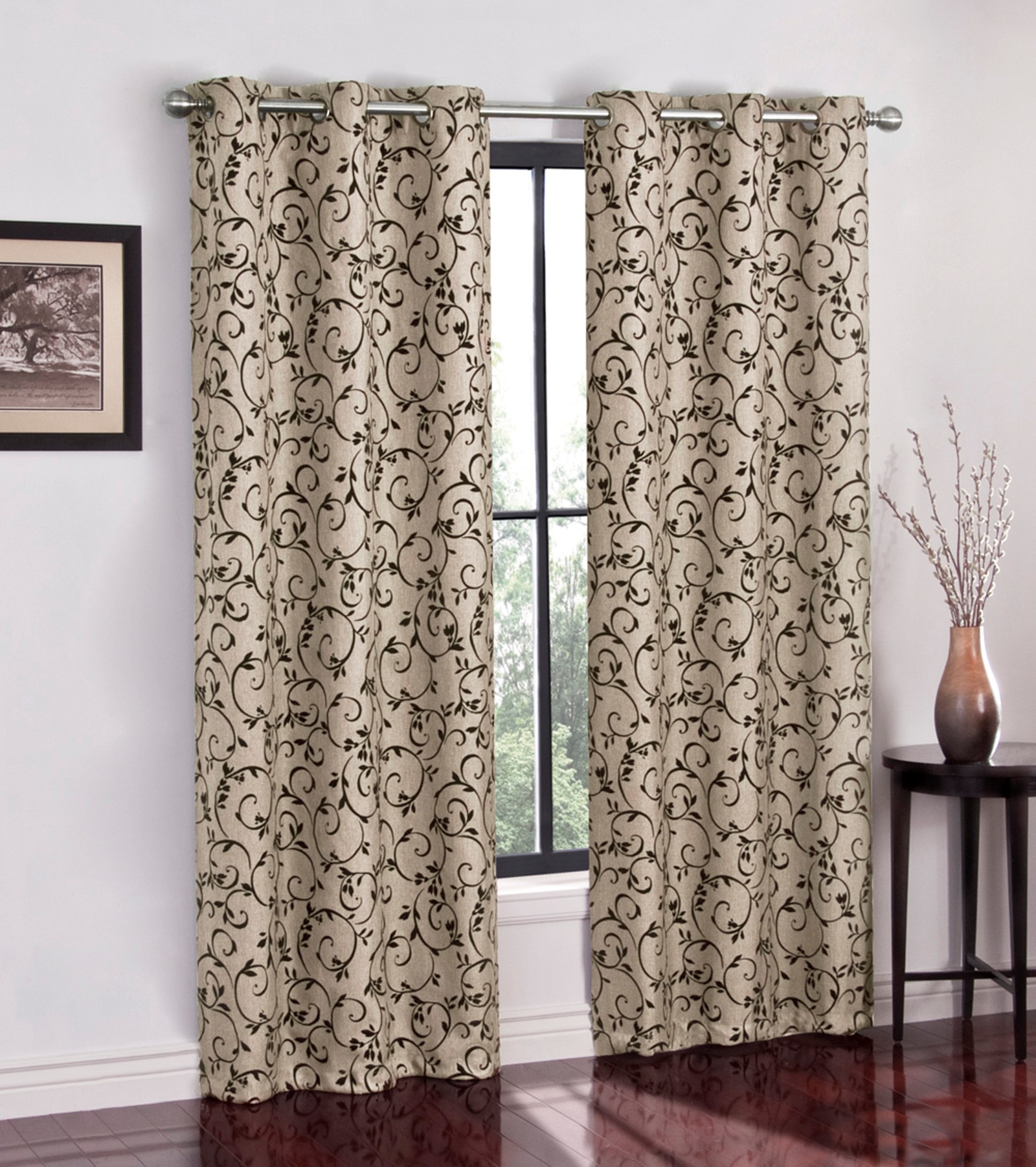 Beige Tan Jaclyn Smith Drapes Curtains Sears