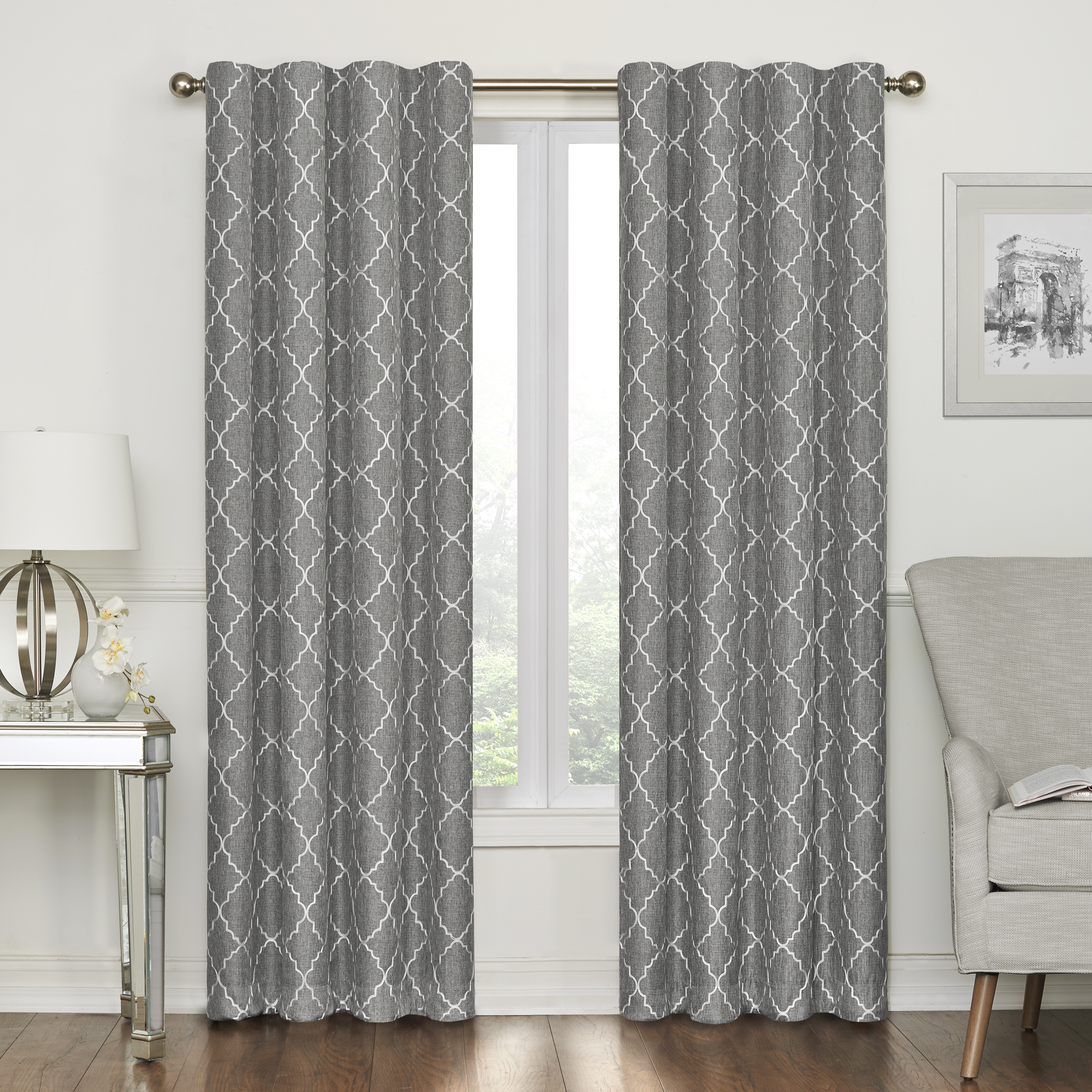 National Denver Embroidered Blackout Panel, Natural National Denver Embroidered Blackout Panel, Natural