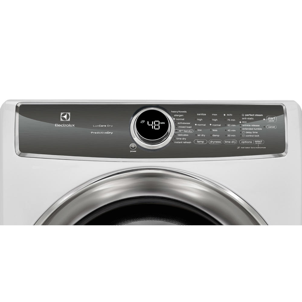 Electrolux EFME627UIW 8.0 cu. ft.  Front Load Electric Dryer w/ Steam - Island White