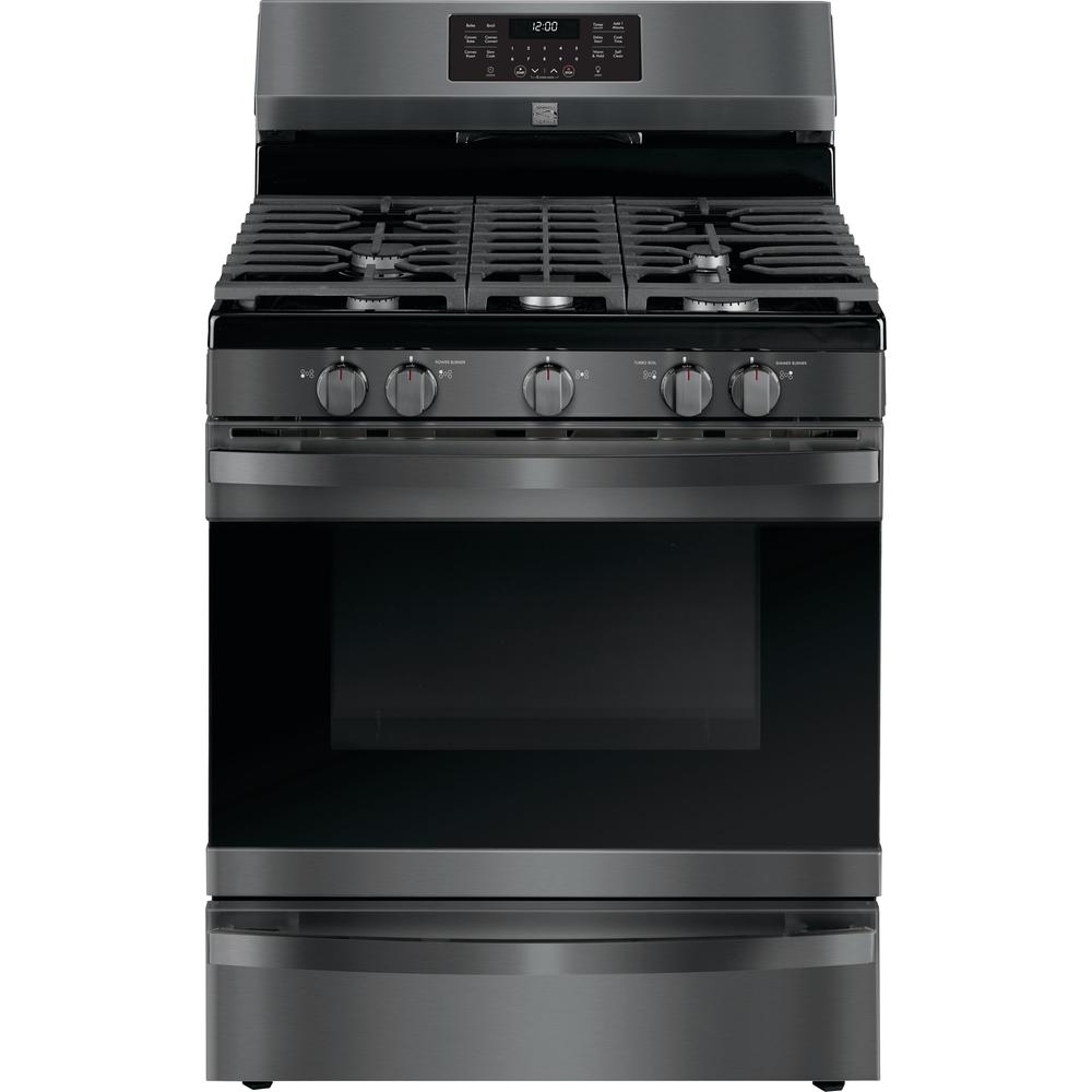 Kenmore Elite 74467 5.6 cu. ft. Gas Range with True Convection - Black Stainless Steel