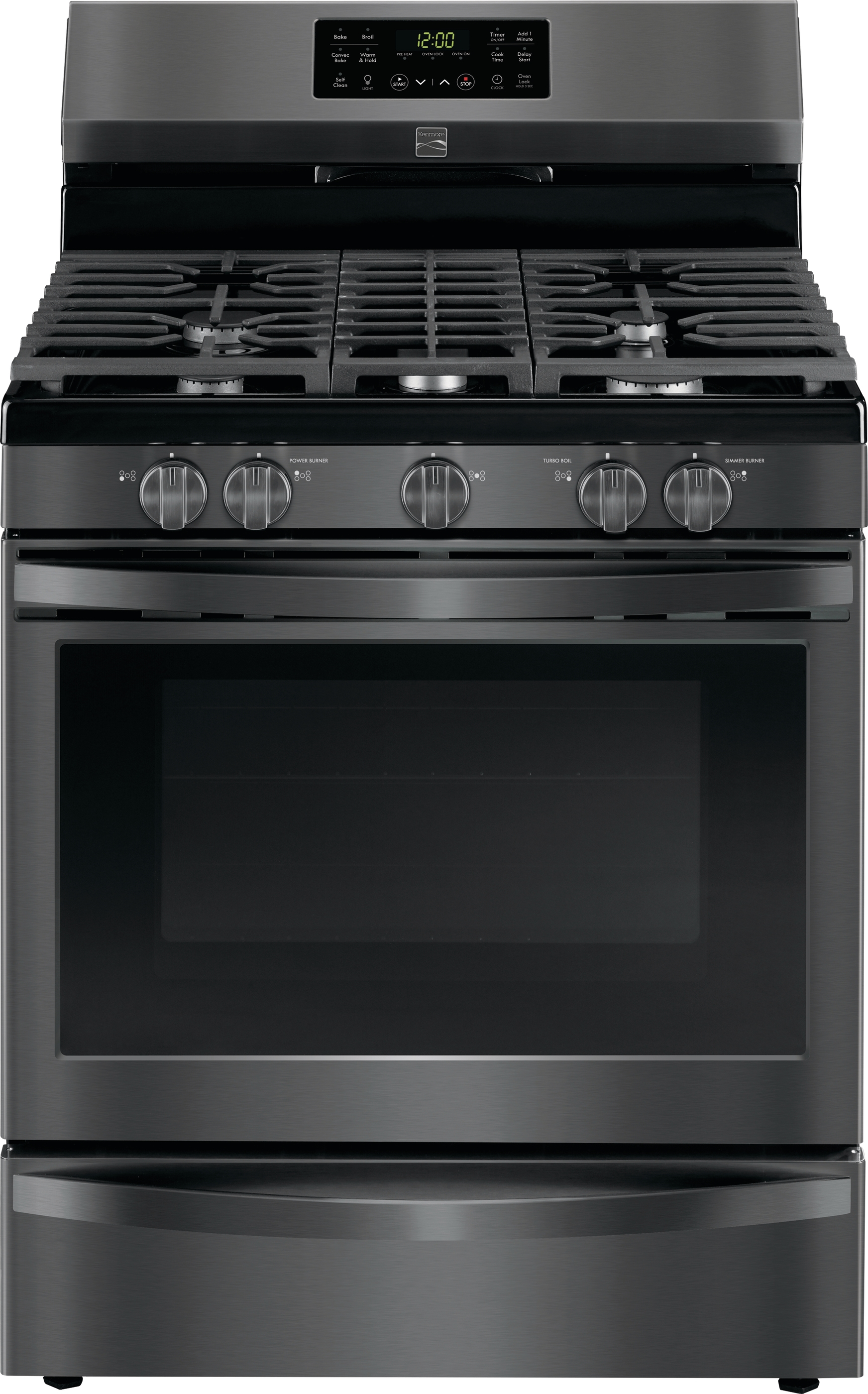 Kenmore 74457 5 Cu Ft Gas Range With Convection Black Stainless Steel   Prod 20241813812