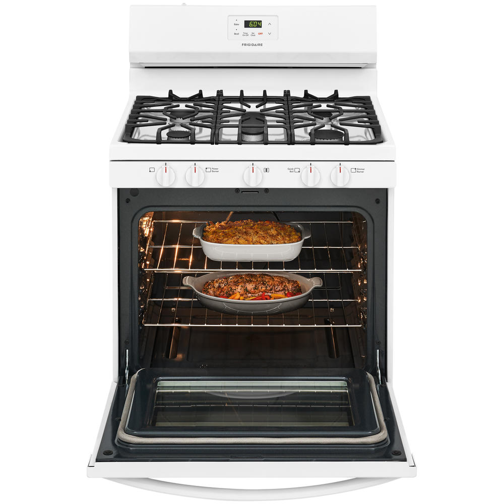 Frigidaire FCRG3052AW  30" Gas Freestanding Range with 5th Oval Center Burner &#8211; White