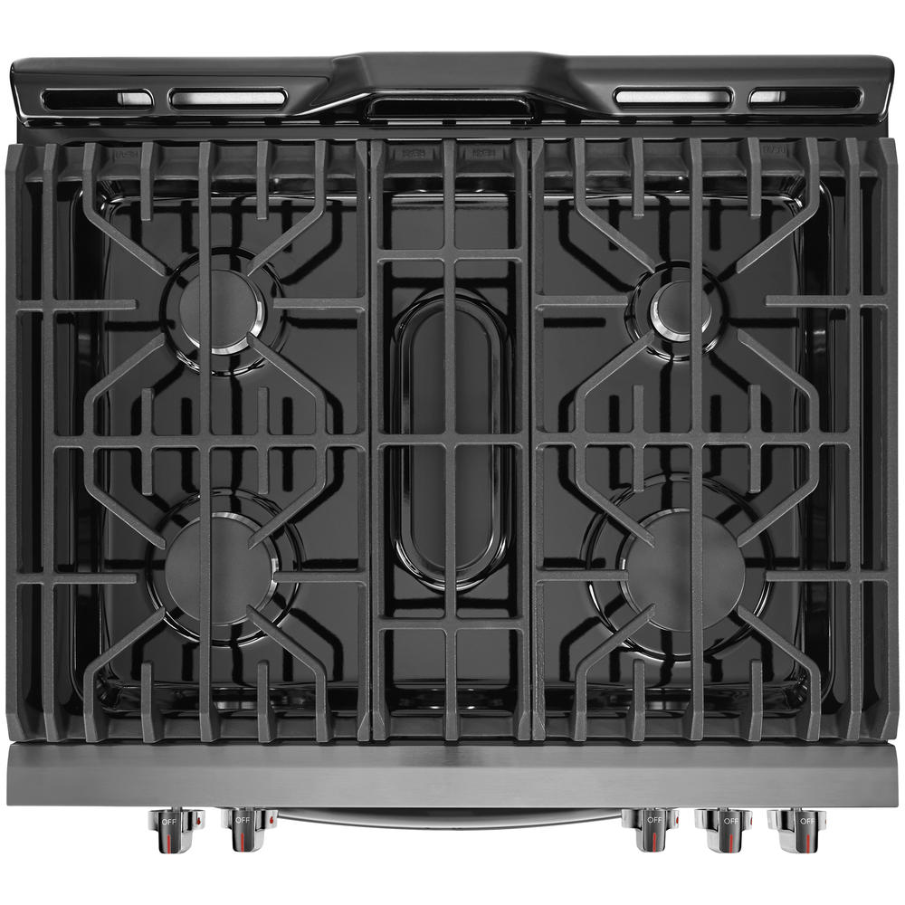 Frigidaire Gallery FGGH3047VD  30'' Front Control Gas Range with Air Fry &#8211; Smudge Proof&#174; Black Stainless Steel
