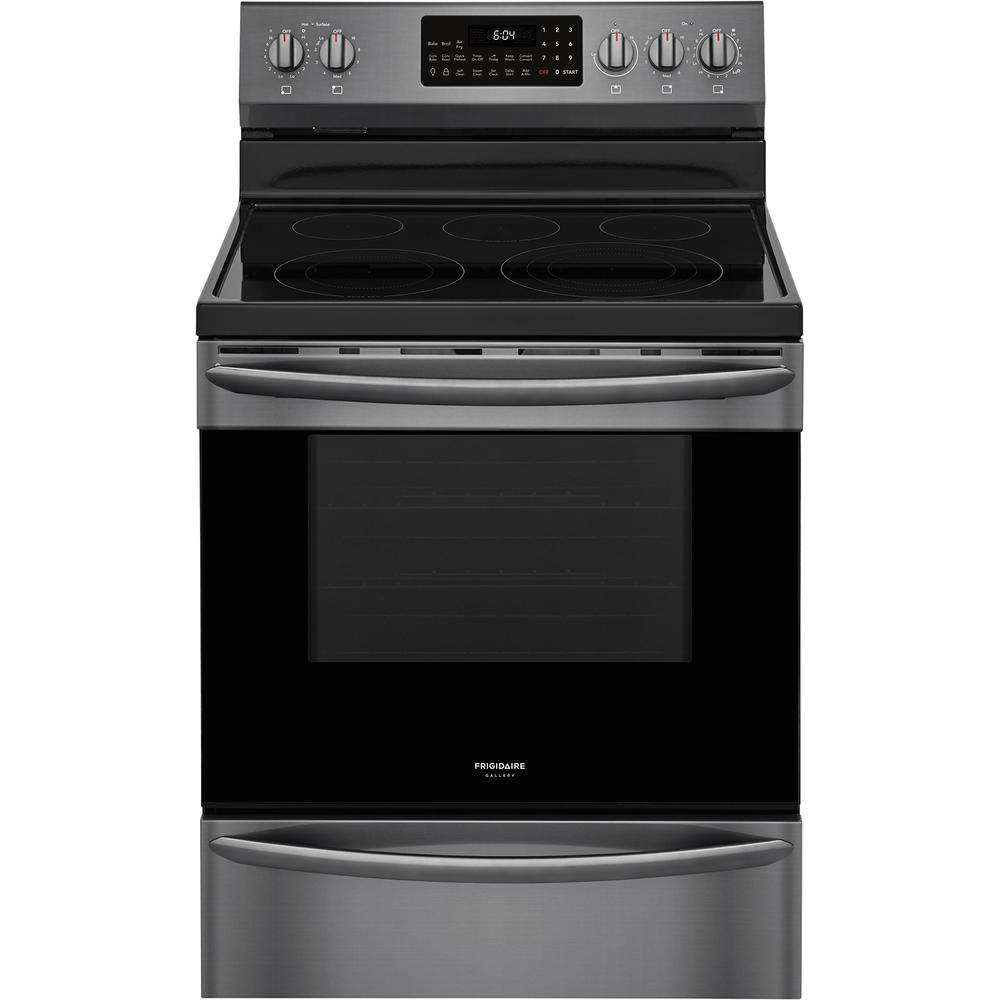 Frigidaire Gallery GCRE3060AD  30'' Freestanding Electric Range with Air Fry &#8211; Black Stainless Steel