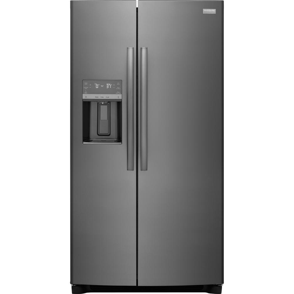 Frigidaire Gallery GRSS2652AD  25.6 cu. ft. Side-by-Side Refrigerator with Ice & Water Dispenser &#8211; Smudge-Proof&#174; Black Stainless Steel