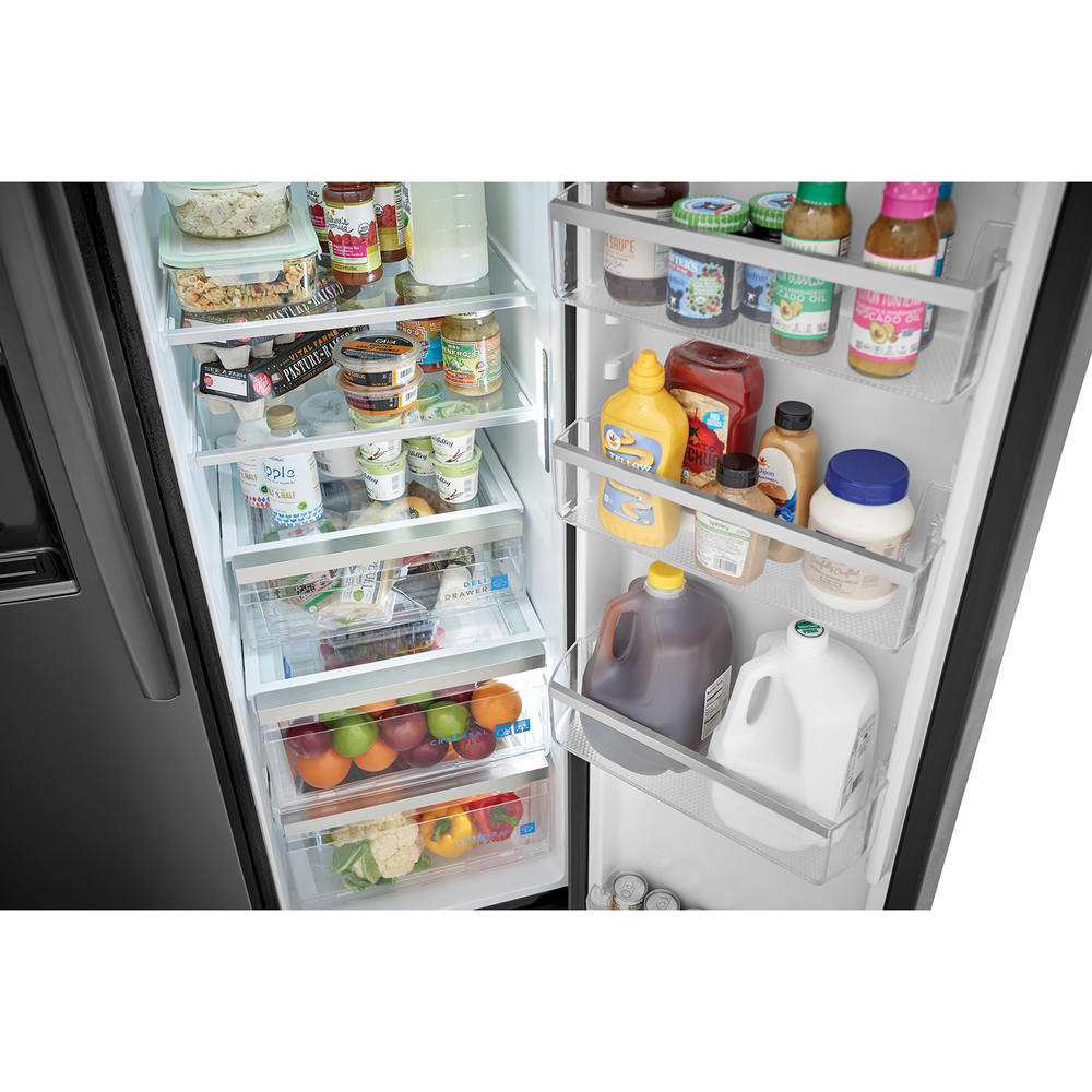 Frigidaire Gallery GRSC2352AD  22.3 cu. ft. Counter-Depth Side-by-Side Refrigerator &#8211; Smudge-Proof&#174; Black Stainless Steel