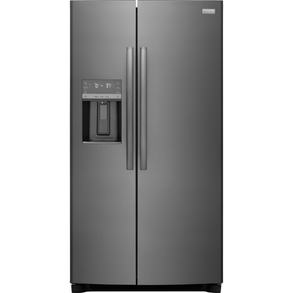 Frigidaire Gallery GRSC2352AD  22.3 cu. ft. Counter-Depth Side-by-Side Refrigerator &#8211; Smudge-Proof&#174; Black Stainless Steel