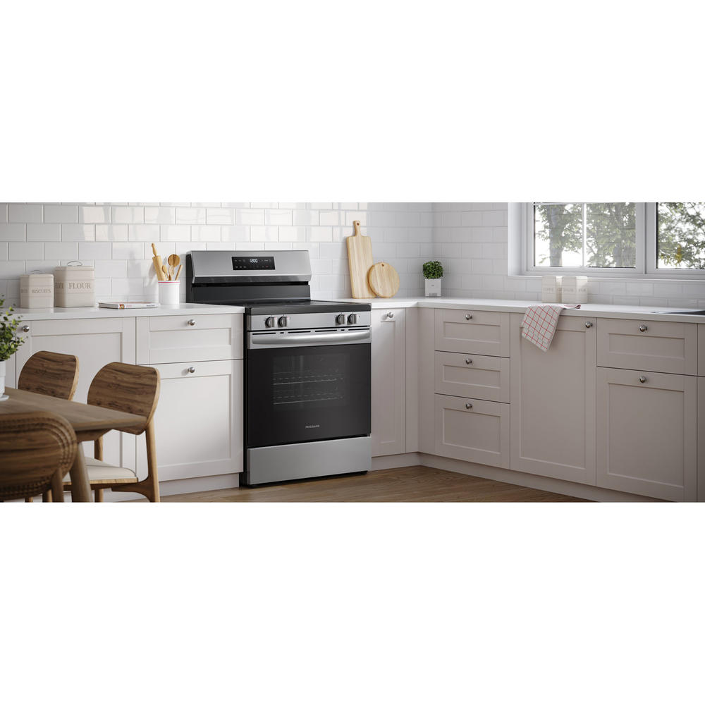 Frigidaire FCRE3062AS  30" Electric Freestanding Range with Steam Clean &#8211; Stainless Steel