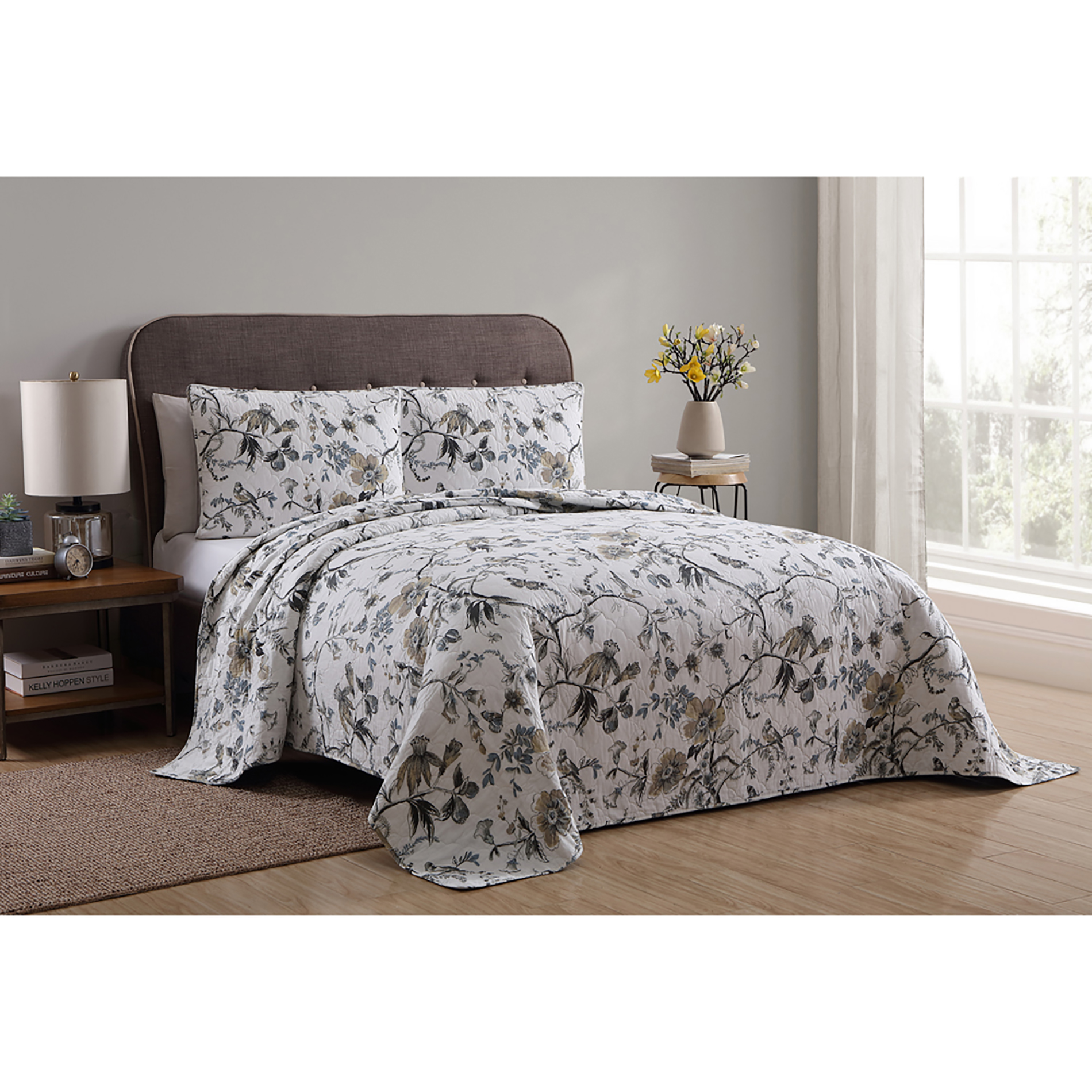 Cannon 3pc. Quilt Set - Canterbury, Size: King, Brown/Grey Cannon 3pc. Quilt Set - Canterbury, Size: King, Brown/Grey