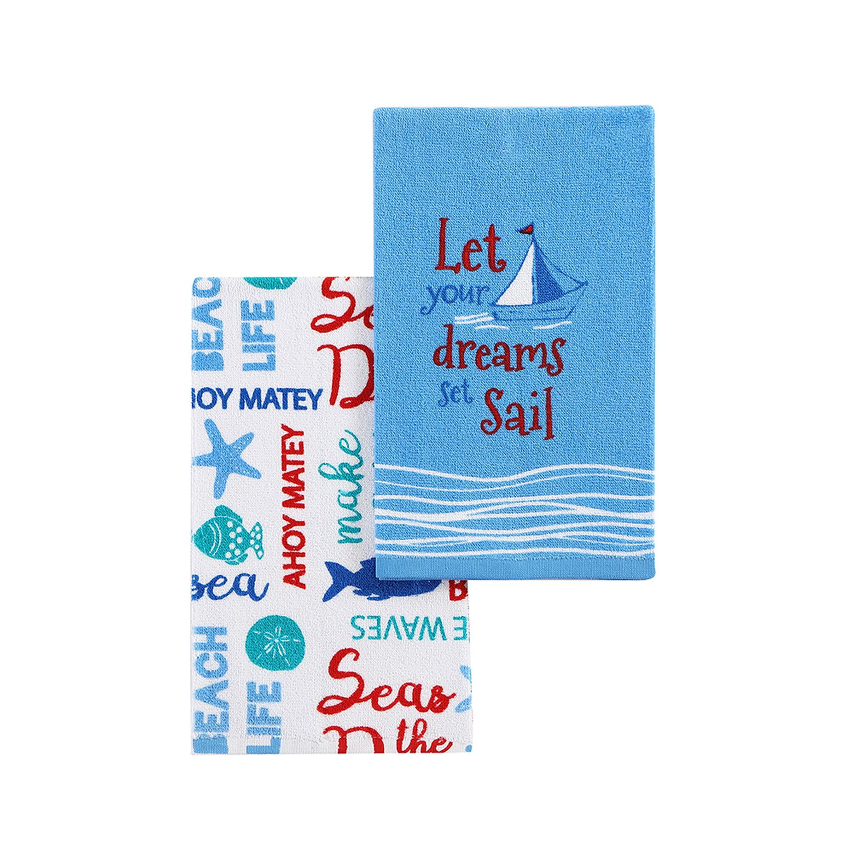 Essential Home 2-Pack Kitchen Towels &#8211; Let Your Dreams Set Sail