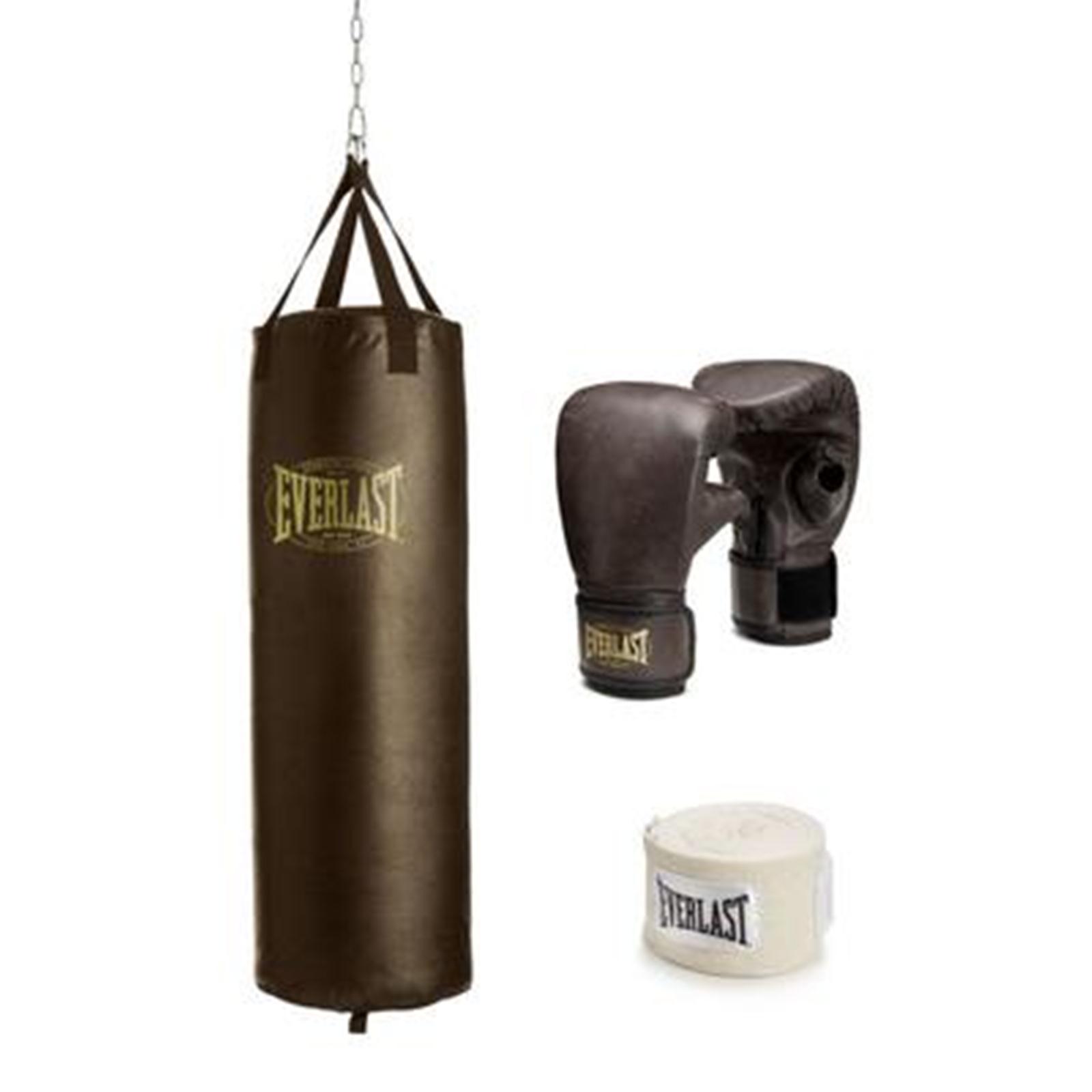 Everlast&reg; 70 lb. Vintage Heavy Bag with Gloves and Hand Wraps