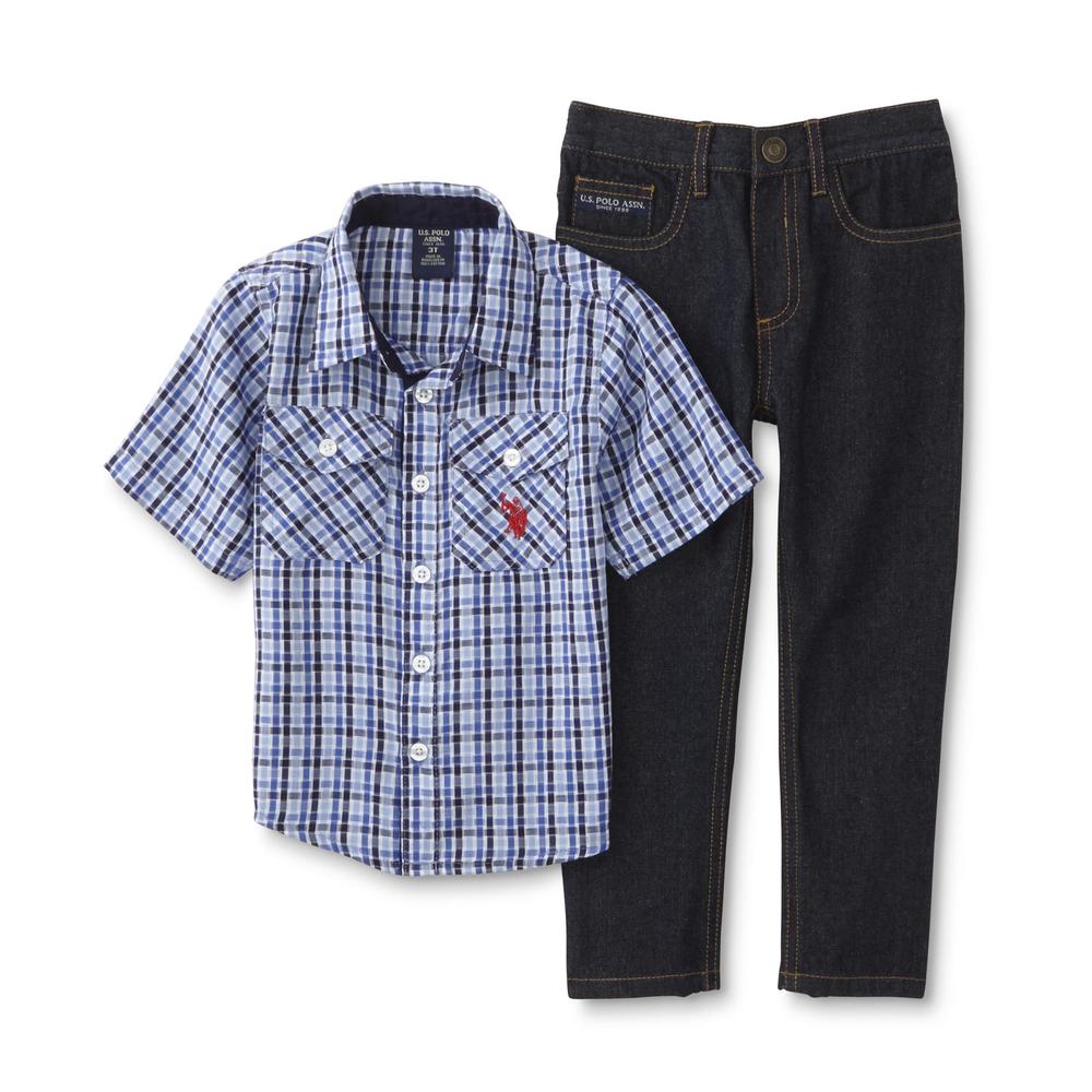 U.S. Polo Assn. Infant & Toddler Boy's Shirt & Jeans - Plaid