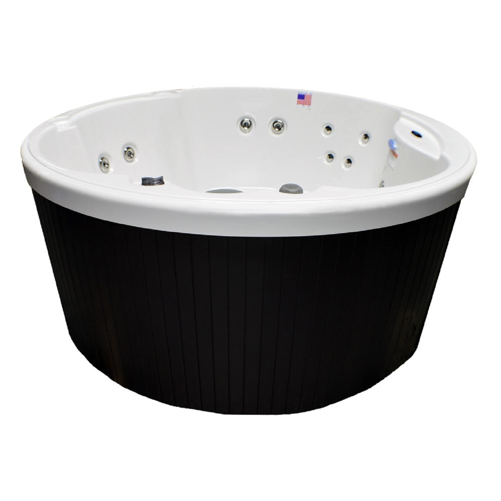The Home and Garden Spas 4 Person 14 Jet Plug-and-Play Portable Hot Tub. Round - Free Delivery Included