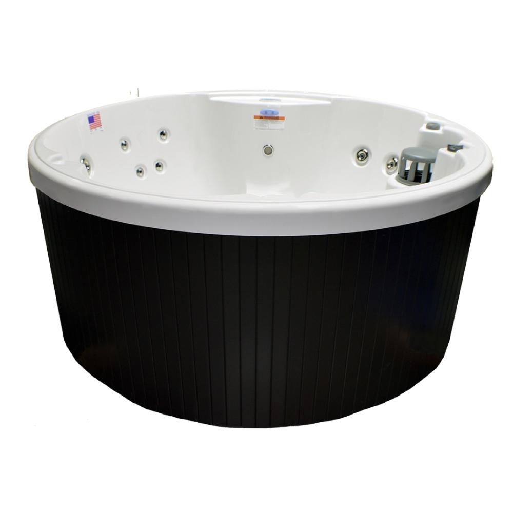 The Home and Garden Spas 4 Person 14 Jet Plug-and-Play Portable Hot Tub. Round - Free Delivery Included