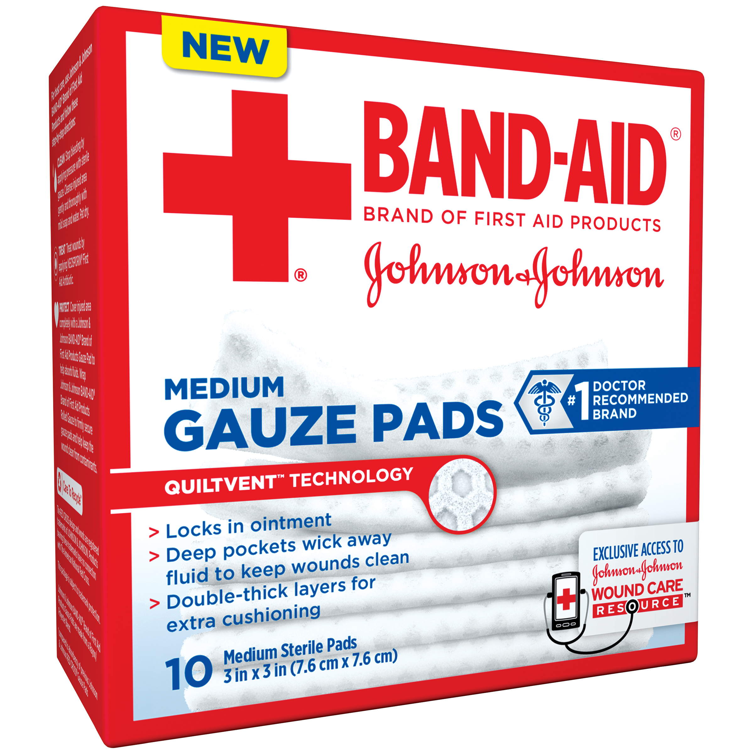 Johnson & Johnson First Aid&#174; 3 x 3 Gauze Pads 10 ct Box