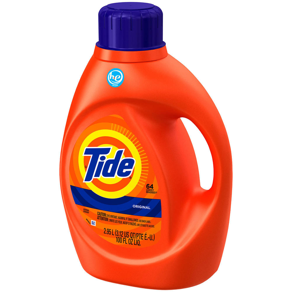 Tide Original Scent HE Turbo Clean Liquid Laundry Detergent, 100 fl. oz, 64 loads
