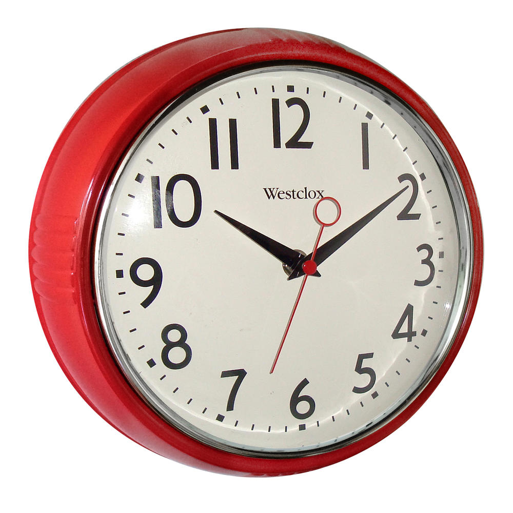 Westclox 1950 Retro 9.5 inch Red Wall Clock
