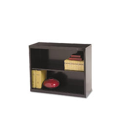Tennsco Metal Bookcase, Two-Shelf, 34.5w x 13.5d x 28h, Black