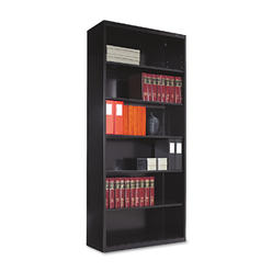 TENNSCO B-78-BLK Tennsco Metal Bookcase, Six-Shelf, 34.5w x 13.5d x 78h, Black B-78-BLK