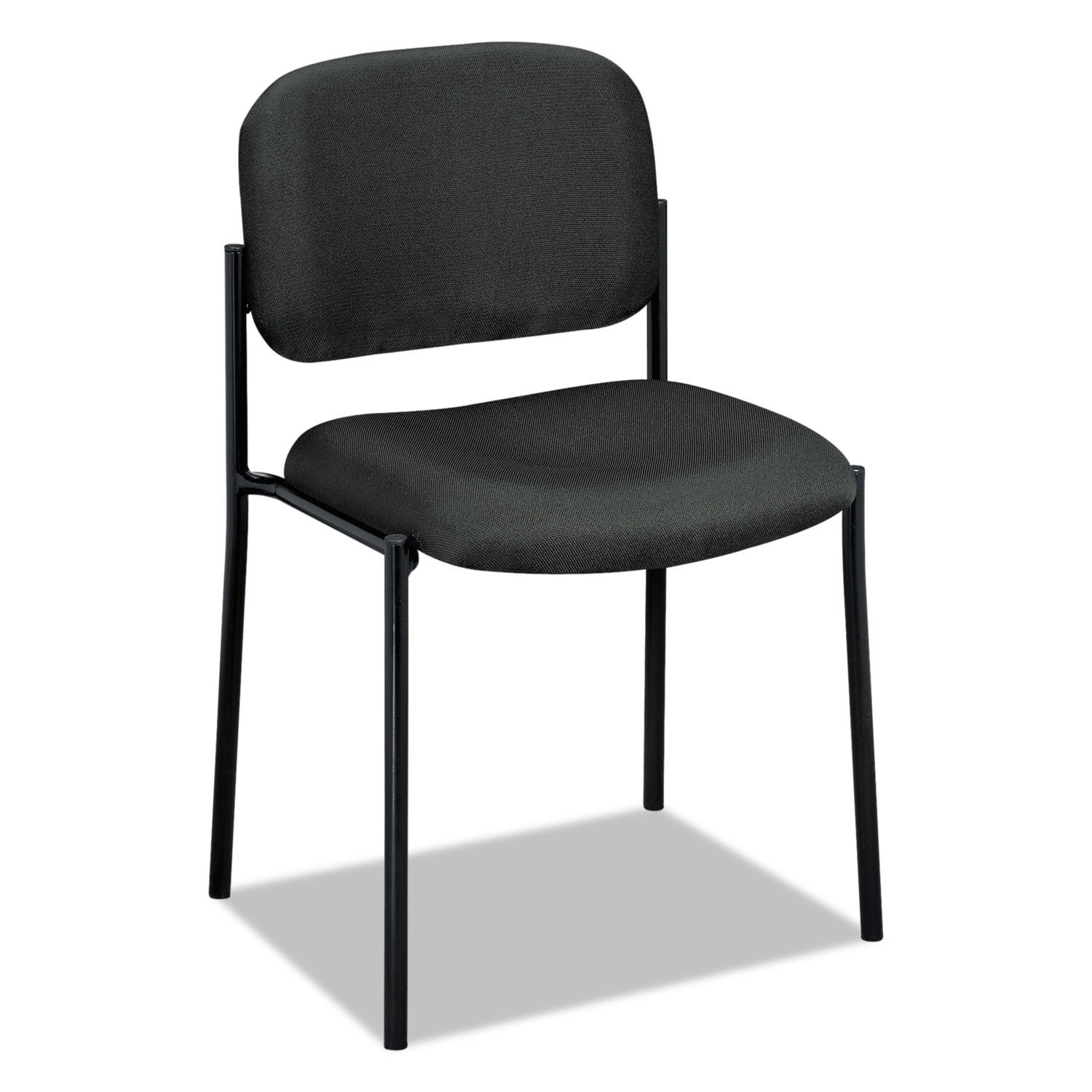 Basyx VL606 Series Stacking Armless Guest Chair, Charcoal Fabric