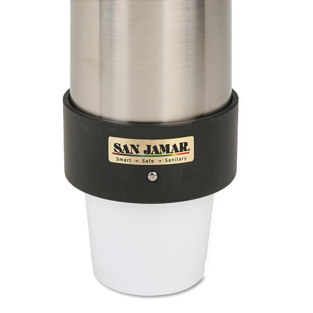 San Jamar SJMC3400P Large Water Cup Dispenser w/Removable Cap, Wall Mounted, Stainless Steel