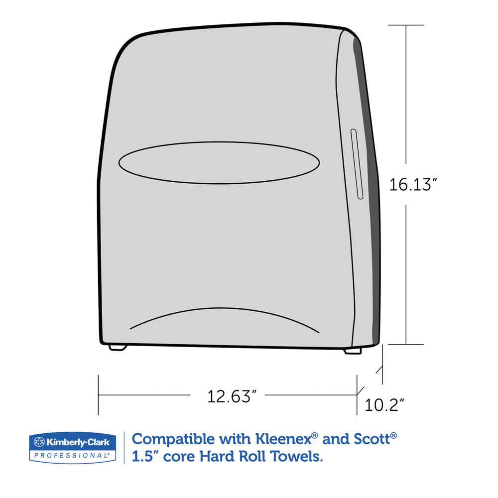 Kimberly-Clark KCC09990 Professional* Sanitouch Hard Roll Towel Disp, 12 63/100w x 10 1/5d x 16 13/100h, Smoke