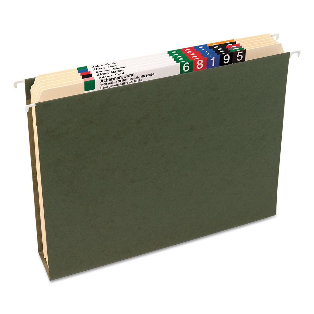 Smead SMD64379 Three Inch Capacity Box Bottom Hanging File Folders, Legal, Green, 25/Box