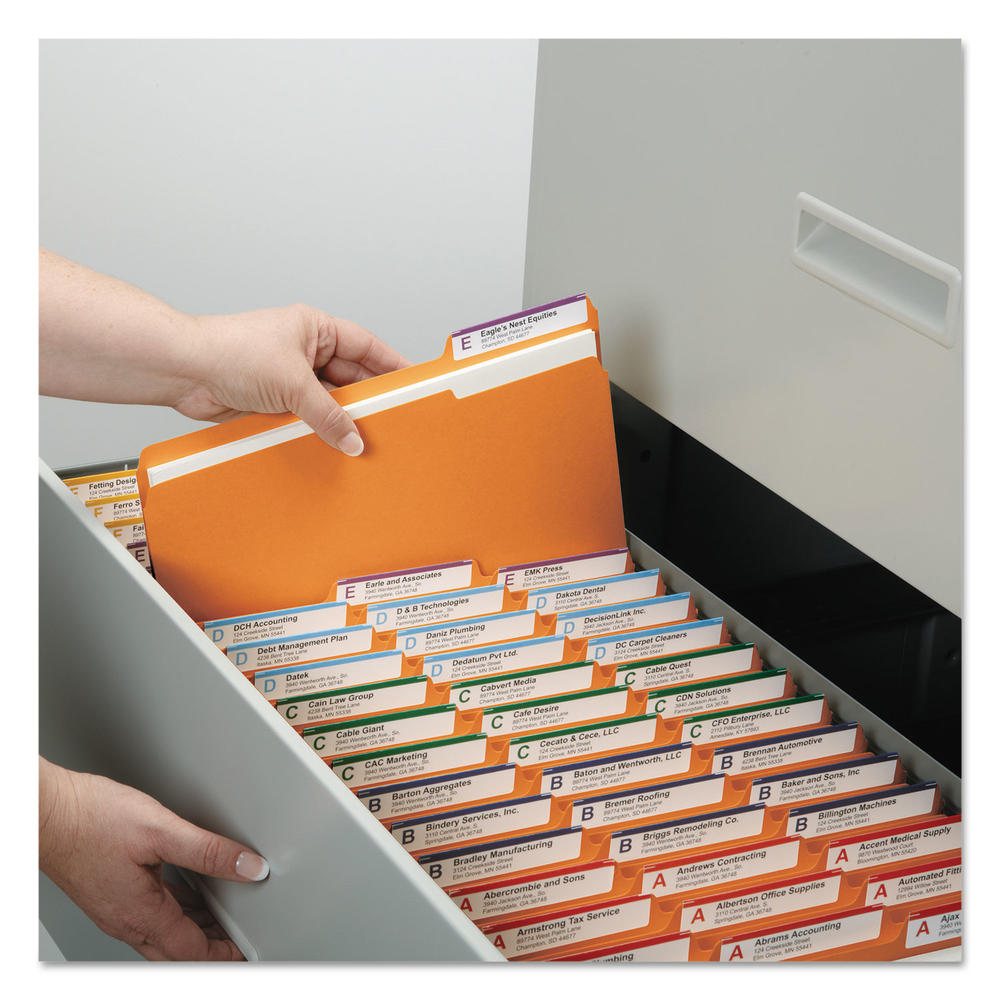 Smead SMD17534 File Folders, 1/3 Cut, Reinforced Top Tab, Legal, Orange, 100/Box