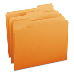 Smead 12543 File Folders- 1/3 Cut- Top Tab- Letter- Orange- 100/Box
