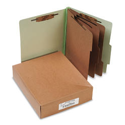 Acco 15046 Pressboard 25-Point Classification Folders  Ltr  6-Section  Leaf Green  10/box