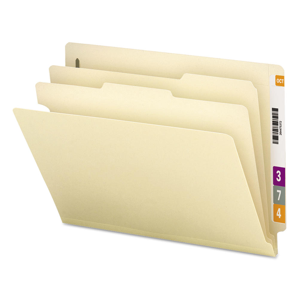 Smead SMD26835 Manila End Tab Classification Folders, Letter, Six-Section, 10/Box
