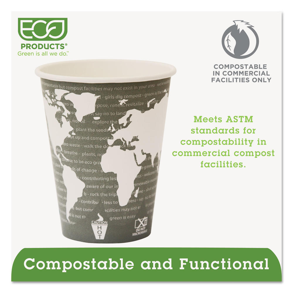 Eco-Products ECOEPBHC12WA World Art Renewable Compostable Hot Cups, 12 oz., 50/PK, 20 PK/CT