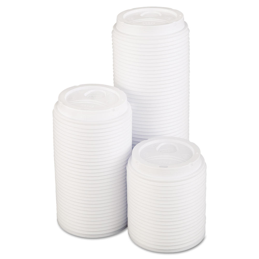 Dixie DXED9542 Dome Drink-Thru Lids, Fits 12-16oz Paper Hot Cups, White, 1000/Carton