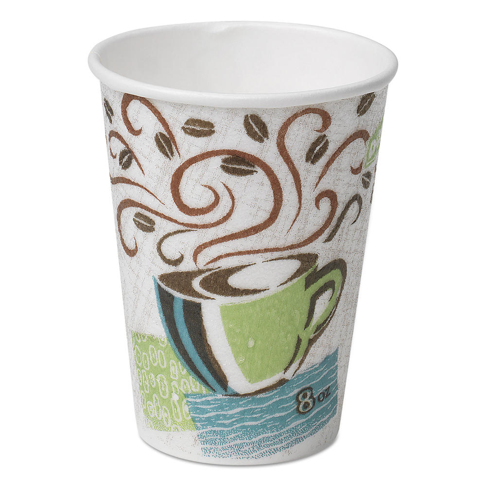 Dixie DXE5338DX  Hot Cups, Paper, 8oz, Coffee Dreams Design, 500/Carton