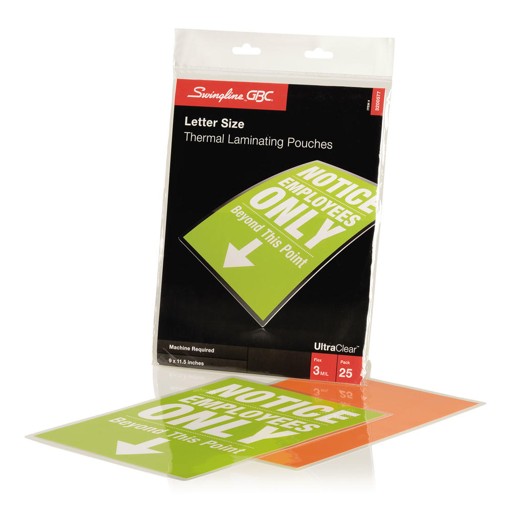 GBC SWI3200577B Swingline  UltraClear Thermal Laminating Pouches, 3 mil, 9 x 11 1/2, 25/Pack