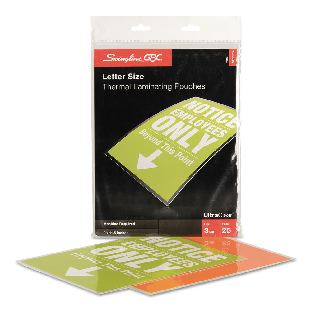 GBC SWI3200577B Swingline  UltraClear Thermal Laminating Pouches, 3 mil, 9 x 11 1/2, 25/Pack