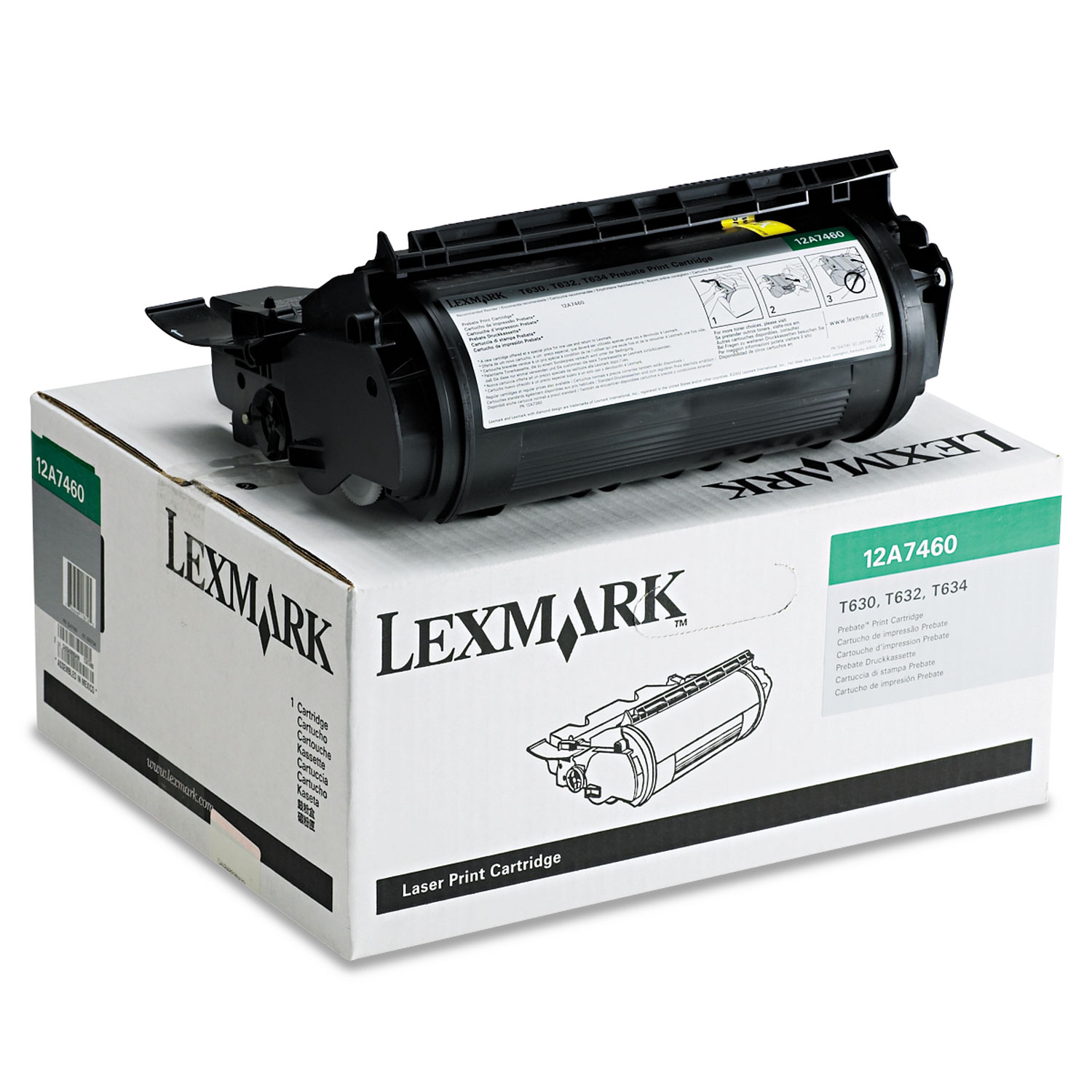 Lexmark LEX12A7460 12A7460 Toner, 5000 Page-Yield, Black