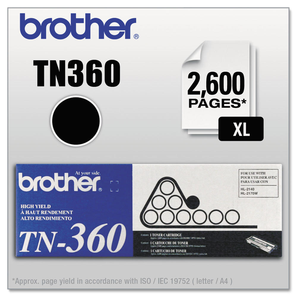 Brother BRTTN360 TN360 High-Yield Toner, Black