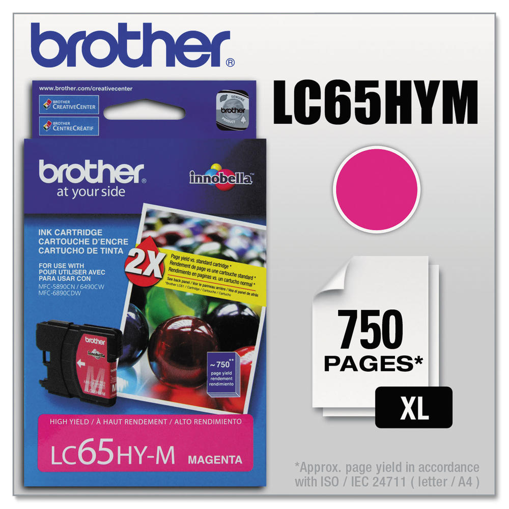 Brother BRTLC65HYM LC65HYM Innobella High-Yield Ink, Magenta