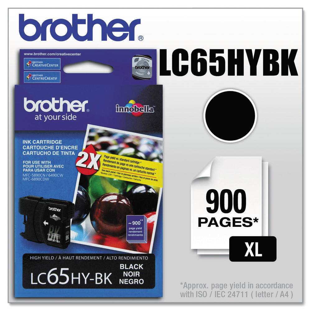 Brother BRTLC65HYBK LC65HYBK Innobella High-Yield Ink, Black