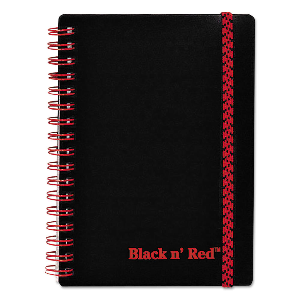 Black n' Red JDKF67010 &#8482; Twin Wire Poly Cover Notebook, Legal Ruled, 5 7/8 x 4 1/8, White, 70 Sheets