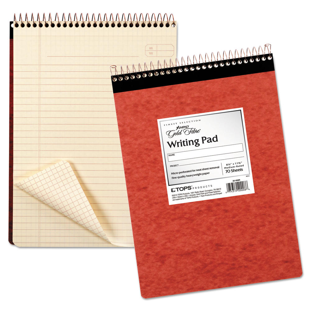 Ampad TOP20008R Gold Fibre Retro Wirebound Writing Pad, Legal, 8 1/2 x 11 3/4, Ivory, 70 Sheets
