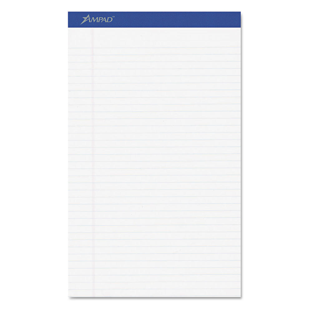 Ampad TOP20330 Perforated Writing Pad, 8 1/2 x 14, White, 50 Sheets, Dozen