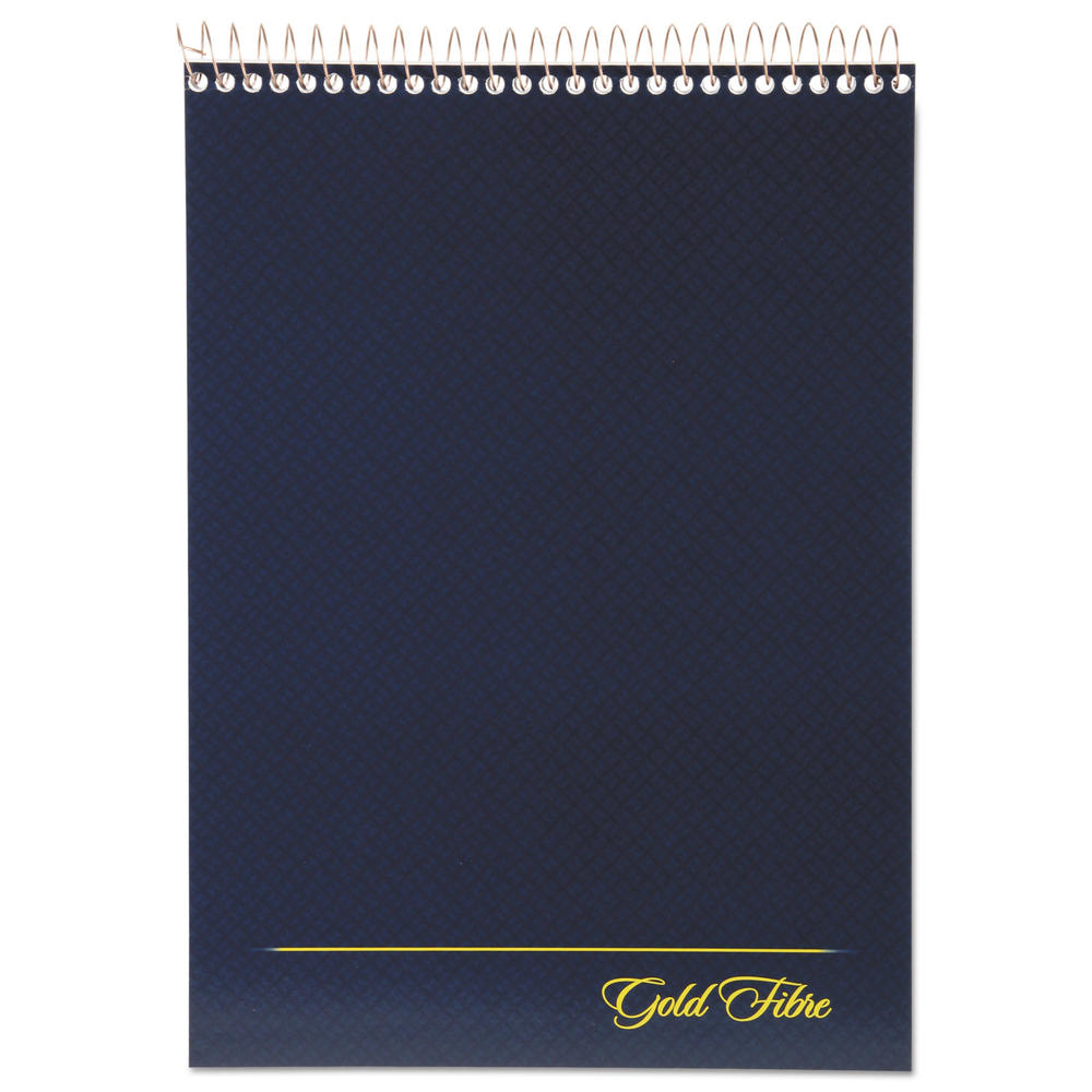 Ampad TOP20815 Gold Fibre Wirebound Writing Pad w/Cover, 8 1/2 x 11 3/4, White, Navy Cover