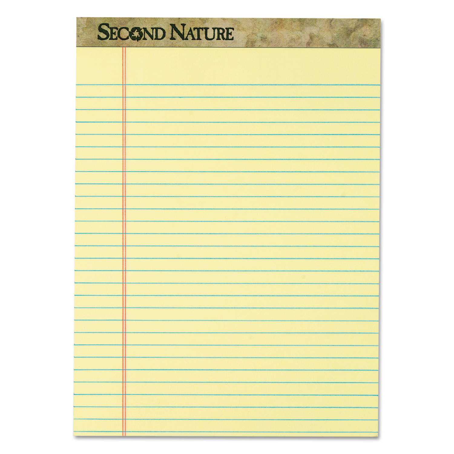TOPS TOP74890 &#8482; Second Nature Recycled Pads, 8 1/2 x 11 3/4, Canary, 50 Sheets, Dozen