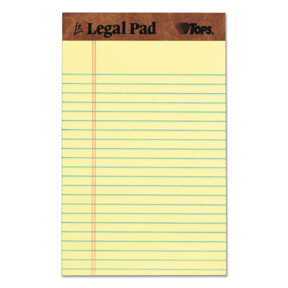 TOPS TOP7501 &#8482; The Legal Pad Ruled Perforated Pads, 5 x 8, Canary, 50 Sheets, Dozen