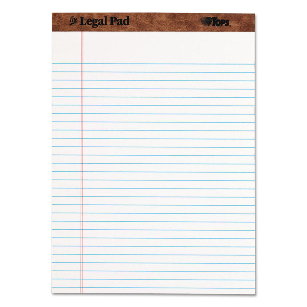 TOPS TOP7533 ™ The Legal Pad Ruled Perforated Pads, 8 1/2 x 11 3/4, White, 50 Sheets, Dozen