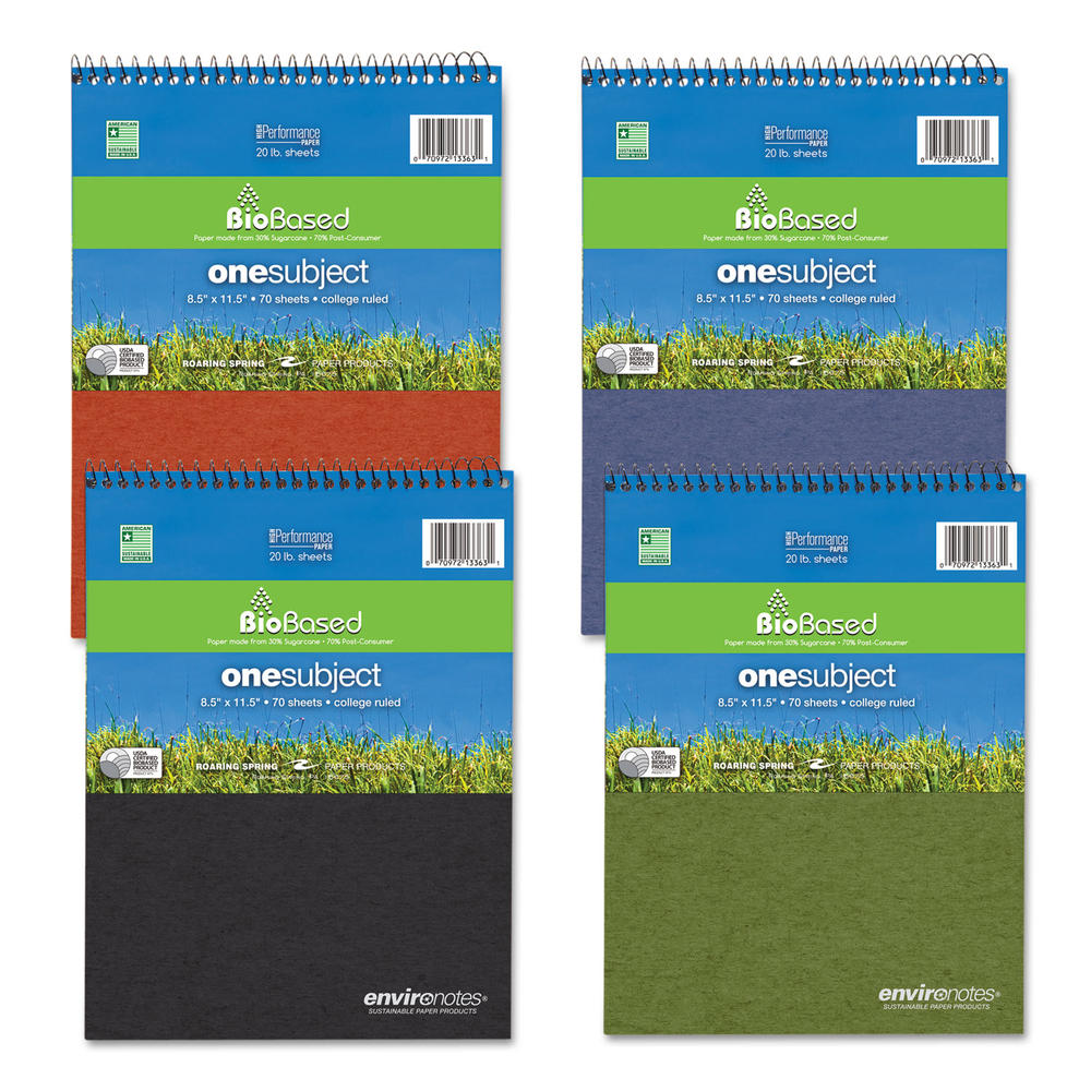 Roaring Spring ROA13363 Environotes BioBased Notebook, 8 1/2 x 11 1/2 ...
