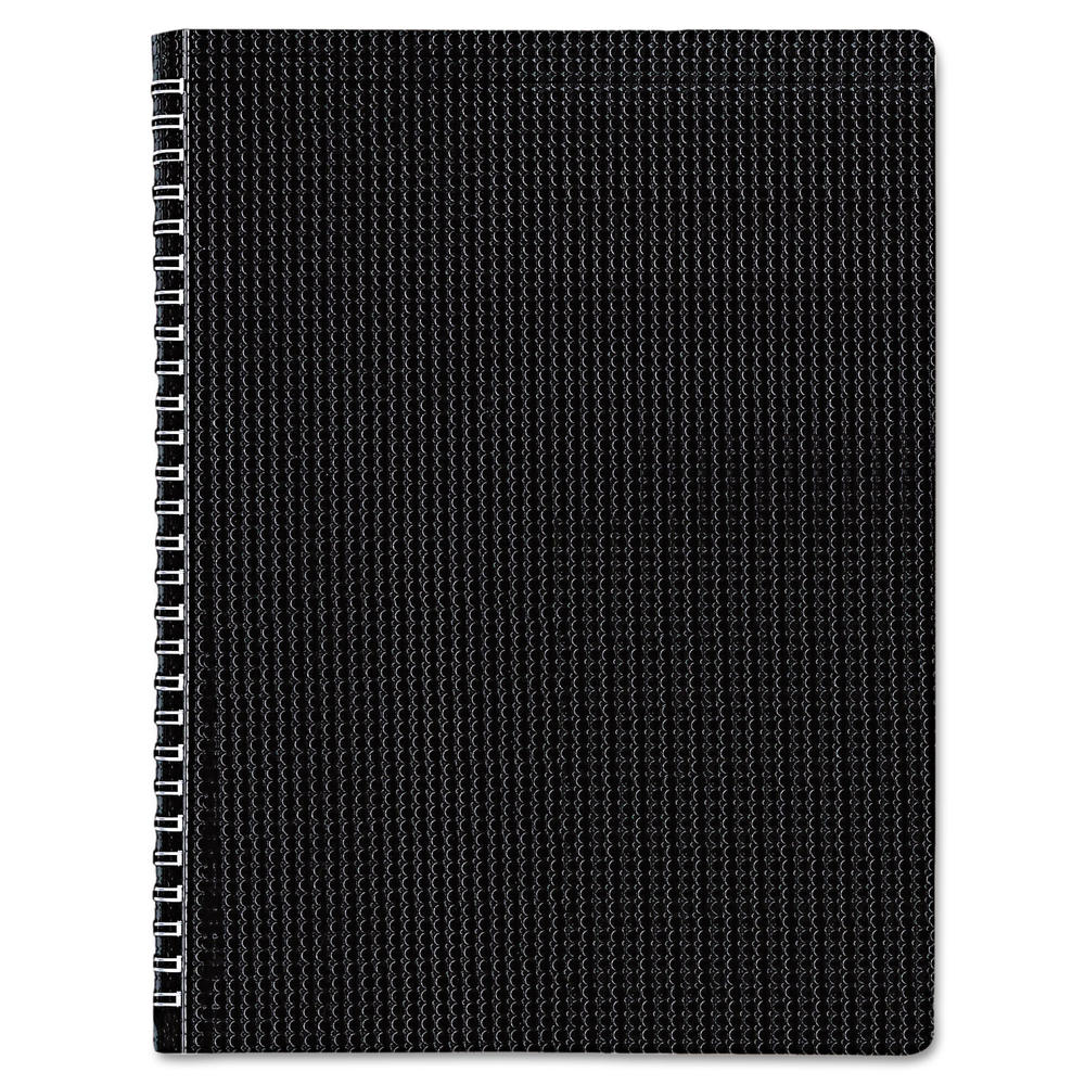 Blueline REDB4181 Poly Cover Notebook, 11 x 8 1/2, Ruled, Twin Wire Bound, Black Cover, 80 Sheets